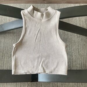 Mock Neck Stretchy Crop Tank